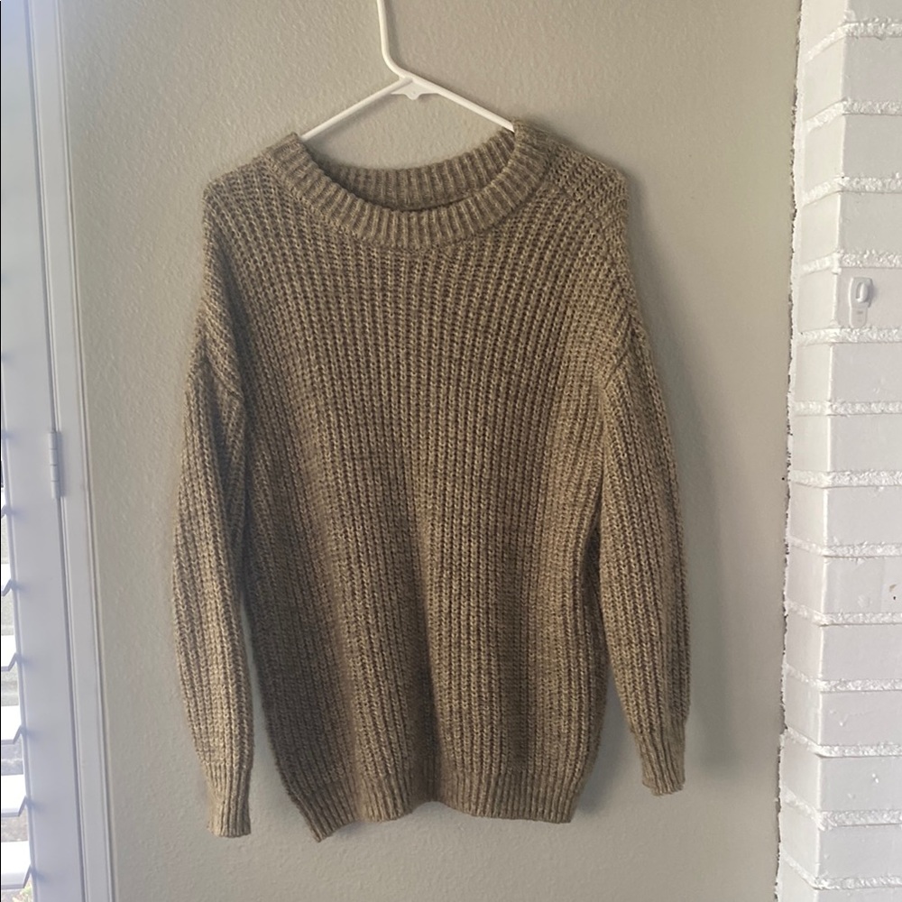 SO Brown Crewneck Sweater Cozy Knit